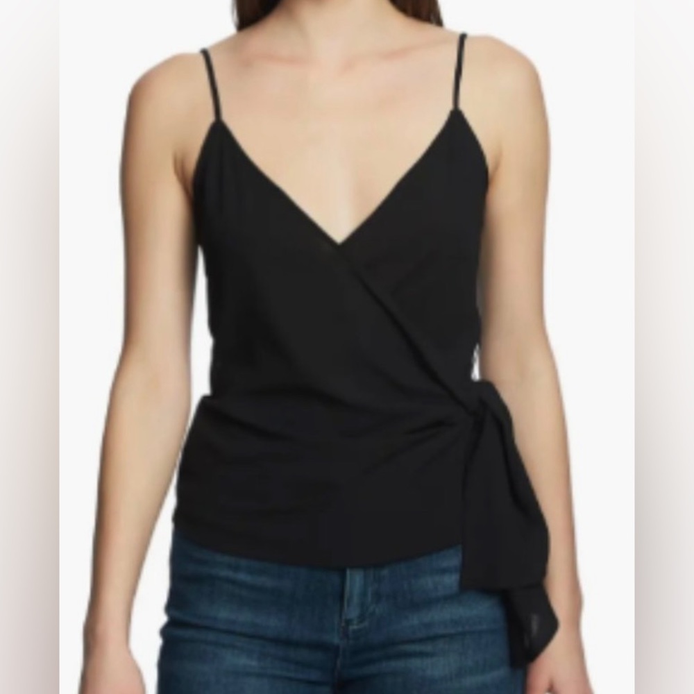 1.STATE knot front v-neck wrap top